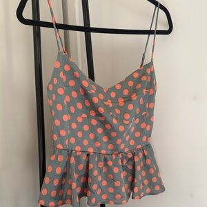 Zara Sage Camisole with Orange Polka Dots